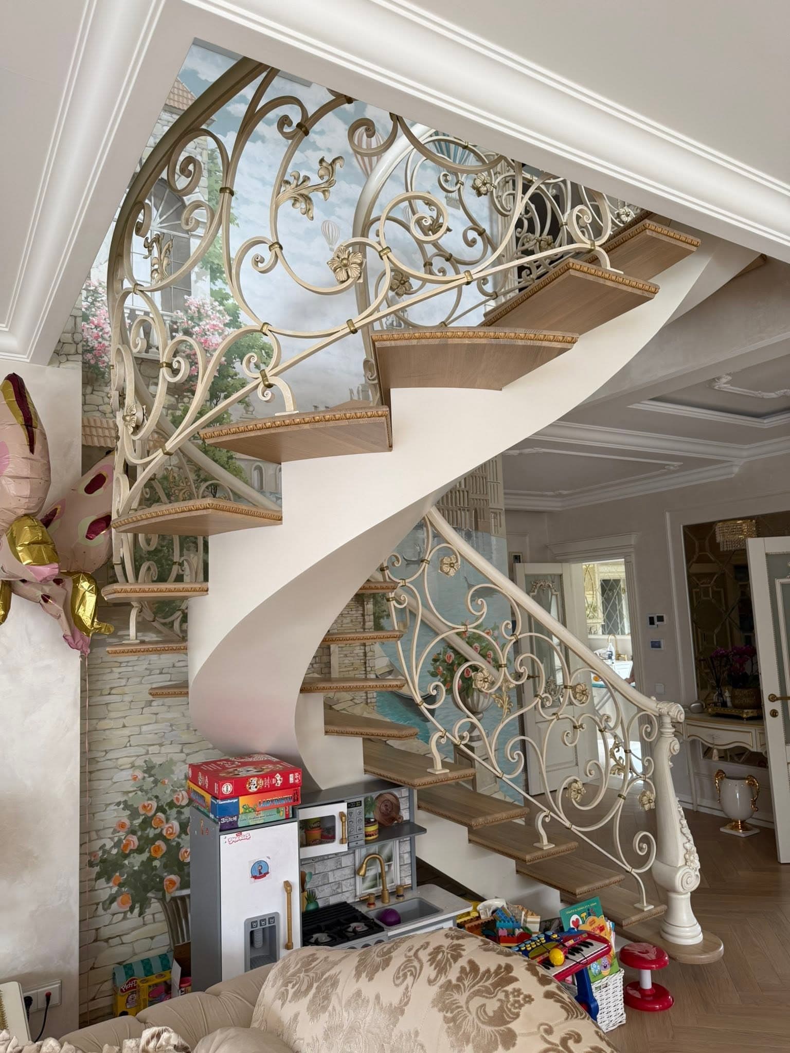 Classic staircase — wrought iron