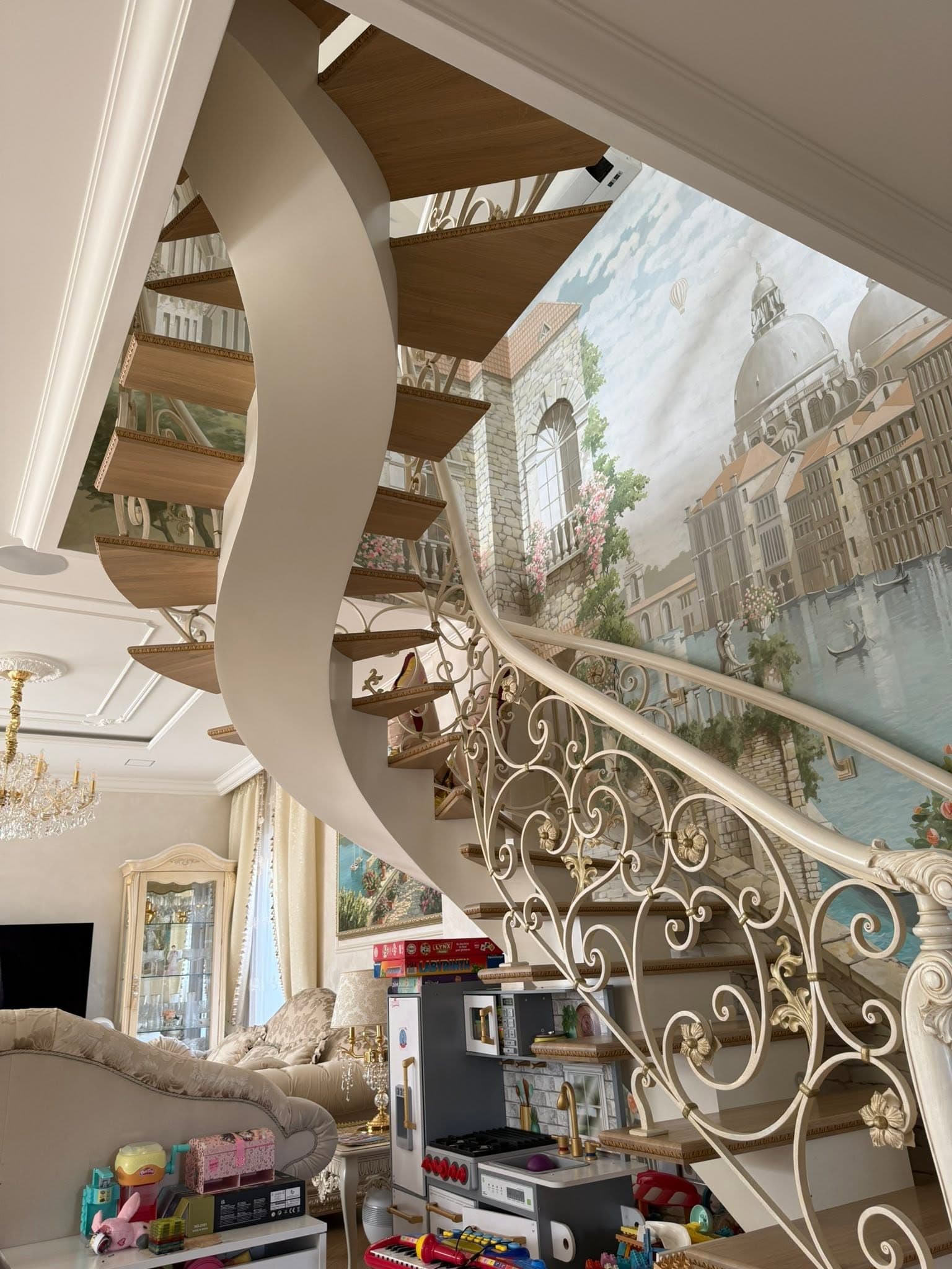 Classic staircase — wrought iron