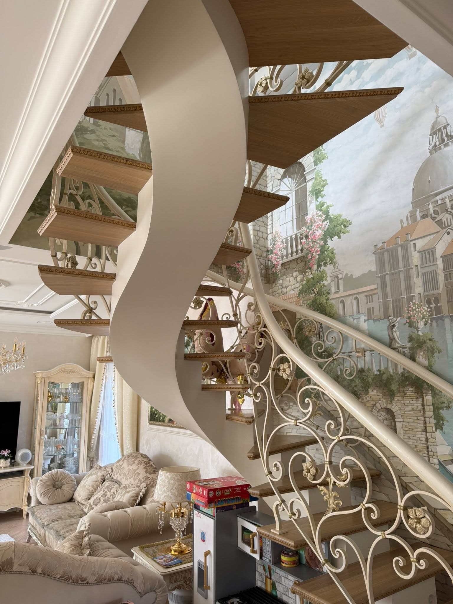 Classic staircase — wrought iron