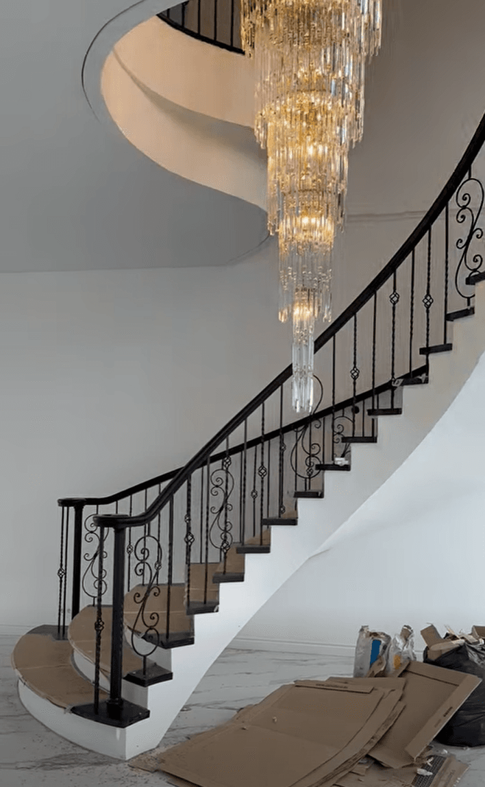 Classic curved staircase — ironwork